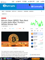 Bitcoin Pepe (BPEP) Tops Best Crypto Now After Trump’s Whale Dinner Fail