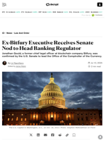Ex-Bitfury Executive Receives Senate Nod to Head Banking Regulator - Decrypt