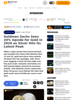 Goldman Sachs Sees 20% Upside for Gold in 2026 as Silver Hits Its Latest Peak – Markets and Prices Bitcoin News