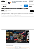 XRP ETFs Break Six-Day Inflow Streak Despite Positive Week for Ripple - U.Today