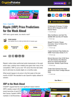 Ripple (XRP) Price Predictions for the Week Ahead