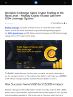 BexBack Exchange Takes Crypto Trading to the Next Level - Multiply Crypto Income with new 100x Leverage System - Visionary Financial