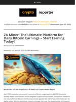 ZA Miner: The Ultimate Platform for Daily Bitcoin Earnings – Start Earning Today!