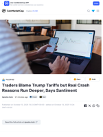 Traders Blame Trump Tariffs but Real Crash Reasons Run Deeper, Says Santiment | Headlines | News | CoinMarketCap