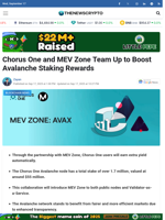 Chorus One and MEV Zone Team Up to Boost Avalanche Staking Rewards - TheNewsCrypto