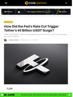 How Did the Fed’s Rate Cut Trigger Tether’s $5 Billion USDT Surge? - CoinCentral
