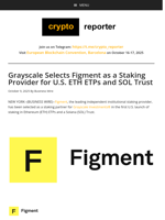 Grayscale Selects Figment as a Staking Provider for U.S. ETH ETPs and SOL Trust