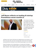 Jeff Bezos reflects on leading AI startup Prometheus seven months in