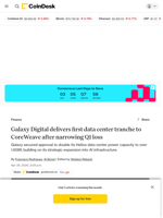 Galaxy Digital first-quarter loss narrows, AI push grows