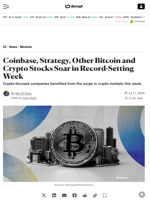 Coinbase, Strategy, Other Bitcoin and Crypto Stocks Soar in Record-Setting Week - Decrypt