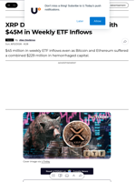 XRP Defies Market Bearishness with $45M in Weekly ETF Inflows - U.Today