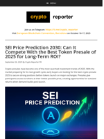 SEI Price Prediction 2030: Can It Compete With the Best Token Presale of 2025 for Long-Term ROI?
