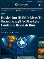 Husky Inu (HINU) Rises To $0.00021548 As Markets Continue Bearish Run - Crypto Daily