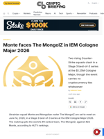 Monte faces The MongolZ in IEM Cologne Major 2026