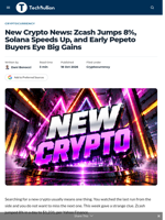 New Crypto News: Zcash Jumps 8%, Solana Speeds Up, and Early Pepeto Buyers Eye Big Gains - TechBullion