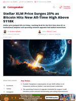 Stellar XLM Price Surges 25% as Bitcoin Hits New All-Time High Above $118K - Coinspeaker