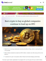 Best crypto to buy as global companies continue to load up on BTC - CoinJournal