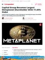 Capital Group Becomes Metaplanet’s Largest Shareholder