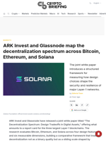 ARK Invest and Glassnode map the decentralization spectrum across Bitcoin, Ethereum, and Solana