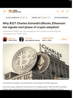 Why $12T Charles Schwab’s Bitcoin, Ethereum bet signals next phase of crypto adoption! - AMBCrypto