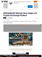$767,696,757 Bitcoin Stun Major US Crypto Exchange Kraken