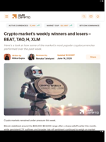 Crypto market’s weekly winners and losers – BEAT, TAO, H, XLM - AMBCrypto