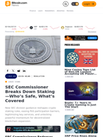 SEC Commissioner Breaks Down Staking—Who’s Safe, What’s Covered – Regulation Bitcoin News