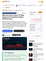 Bitcoin Price Faces 10 Big Tests as 5 Catalysts Keep $100K Alive