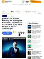 Justin Sun Makes History as Youngest Chinese Commercial Astronaut With Blue Origin’s NS-34 Spaceflight – Press release Bitcoin News