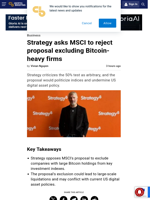 Strategy asks MSCI to reject proposal excluding Bitcoin-heavy firms