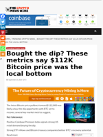 Bought the dip? These metrics say $112K Bitcoin price was the local bottom - The Crypto News Wire