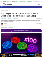 Top Crypto: Turn $100 into $10,000 – Potential 100x