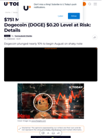 $751 Million Crypto Crash Puts Dogecoin (DOGE) $0.20 Level at Risk: Details