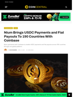 Nium Brings USDC Payments and Fiat Payouts To 190 Countries With Coinbase