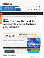 How to use Grok 4 to research coins before you invest - The Crypto News Wire
