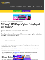 Will Today’s $4.3B Crypto Options Expiry Impact Spot Markets?