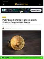 Peter Brandt Warns of Bitcoin Crash, Predicts Drop to $58K Range - CoinCentral