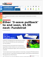 Ether ‘3-wave pullback’ to end soon, $5.5K next: Fundstrat - The Crypto News Wire