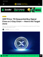 XRP Price: TD Sequential Buy Signal Fires on 3-Day Chart — Here's the Target Zone - CoinCentral