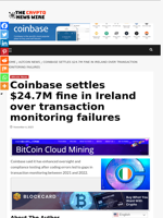 Coinbase settles $24.7M fine in Ireland over transaction monitoring failures - The Crypto News Wire