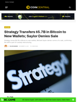 Strategy Transfers $5.7B in Bitcoin to New Wallets; Saylor Denies Sale