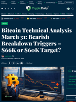 Bitcoin Technical Analysis March 31: Bearish Breakdown Triggers – $66K or $60K Target? - Crypto Daily