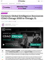 Corinium Global Intelligence Announces CDAO Chicago 2025 in Chicago, IL - Coinfea