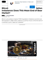 Bitcoin Prints Bullish 7,132% Liquidation Imbalance: Does This Mean End of Bear Market? - U.Today