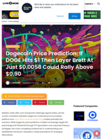 Dogecoin Price Prediction: If DOGE Hits $1 Then Layer Brett At Just $0.0058 Could Rally Above $0.90 | Live Bitcoin News