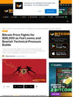 Bitcoin Price Fights For $88,000 As Bearish Pressure Builds