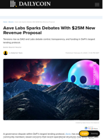 Aave Labs Sparks Debates With $25M New Revenue Proposal - DailyCoin