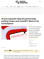 Oracle expands OpenAI partnership, putting Codex and ChatGPT Work in its marketplace