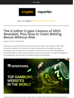 Safest Crypto Casinos for 2025 | How to Claim Betting Bonus Securely