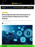 Monad Blockchain Sets November 24 Launch Date for Mainnet and Token Airdrop - CoinCentral